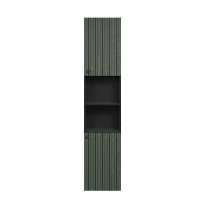 PURE BLISS Bathroom Column - Sage Green and Black Decor - L40 x H186 x D31cm