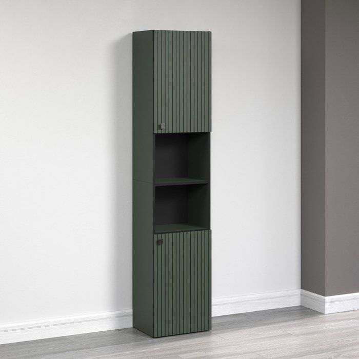 PURE BLISS Bathroom Column - Sage Green and Black Decor - L40 x H186 x D31cm