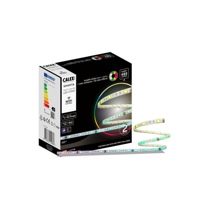CALEX Smart LED Strip - 2 M - 6.8W - 480lm - RGBCCT 2700-6500K + Remote Control