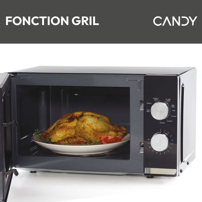 CANDY CMG20TNMB Moderna 20 L 700W Microwave Grill - 900W Grill - Mechanical Door with 6 Power Levels - Defrost Function