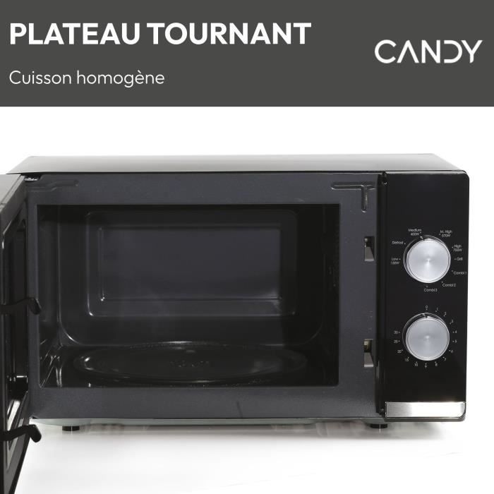 CANDY CMG20TNMB Moderna 20 L 700W Microwave Grill - 900W Grill - Mechanical Door with 6 Power Levels - Defrost Function