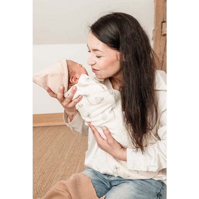 CANDIDE 2-in-1 Swaddle Sleeping Bag, 55 cm, 0-3 Months, White Tiger Print