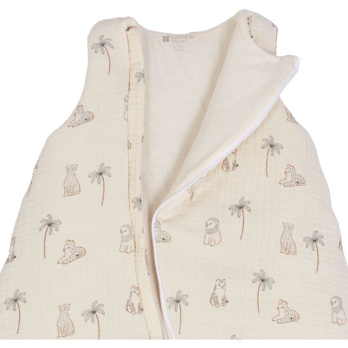 CANDIDE Newborn Blanket - 70 cm - 3/9 months - White with Tiger Print