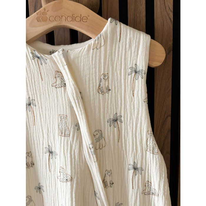 CANDIDE Summer Sleeping Bag - 90 cm - 9/24 months - White with Tiger Print