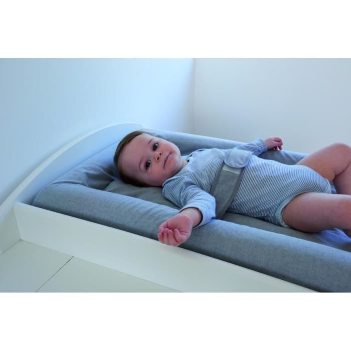 CANDIDE Mat' Confort Changing Mat - Support Belt - Easy to Clean - 70x50cm - Heath Grey
