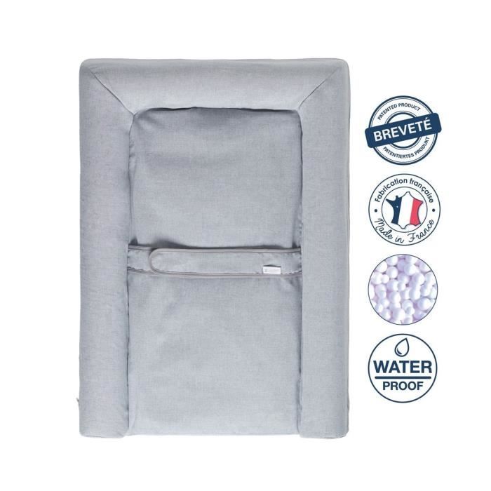 CANDIDE Mat' Confort Changing Mat - Support Belt - Easy to Clean - 70x50cm - Heath Grey