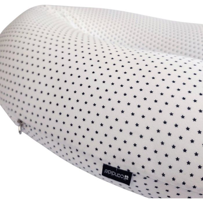 CANDIDE Maternity Pillow - Star Print Jersey - White/ Navy Blue