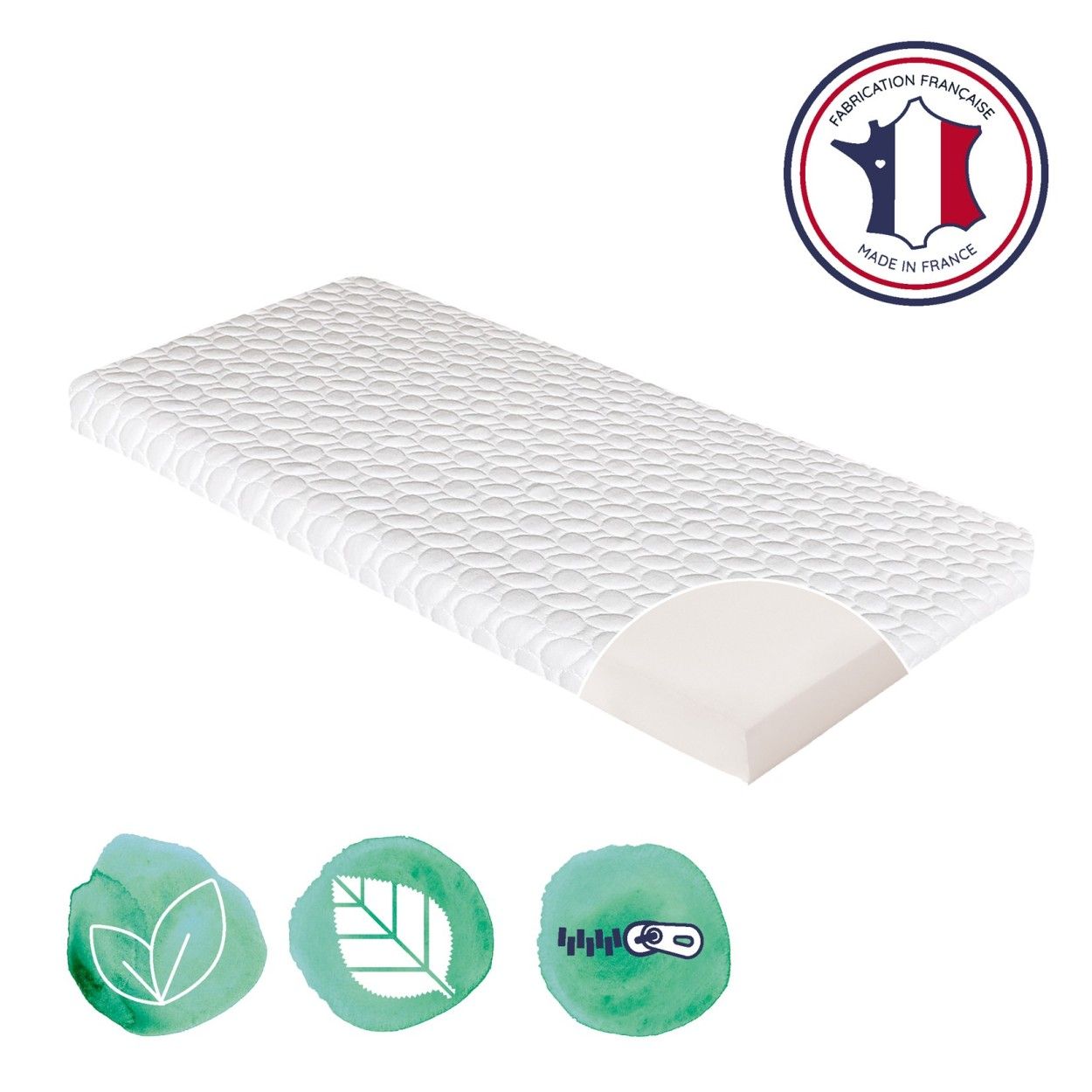CANDIDE Fresh Crib Mattress - 50 x 83 x 5 cm - Ideal for Co-sleeping 50x83x5cm