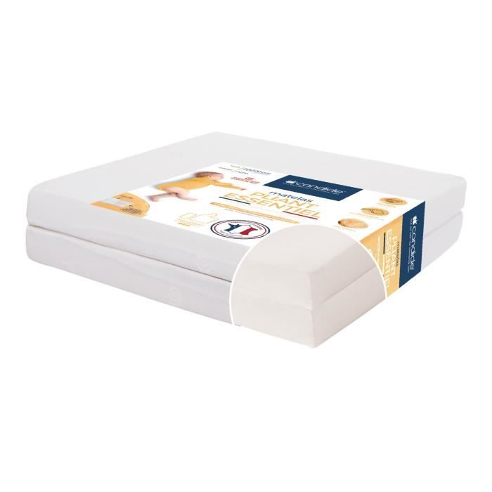Folding baby mattress - CANDIDE - 60x120x7 cm - Essential - Made in France 2-Part