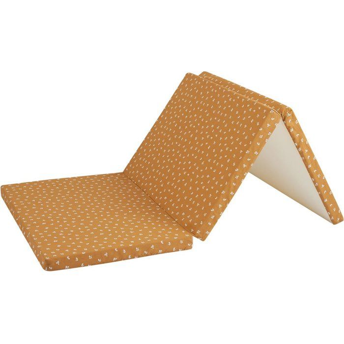 Travel mattress - CANDIDE - 120 x 60 cm - 4 cm thick - Folding - Camel