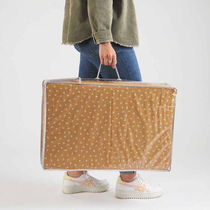 Travel mattress - CANDIDE - 120 x 60 cm - 4 cm thick - Folding - Camel