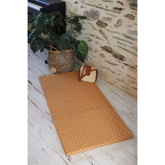 Travel mattress - CANDIDE - 120 x 60 cm - 4 cm thick - Folding - Camel
