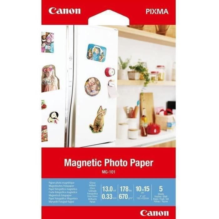 Canon MG-101 A6 Magnetic Photo Paper - 5 Sheets - 670gsm