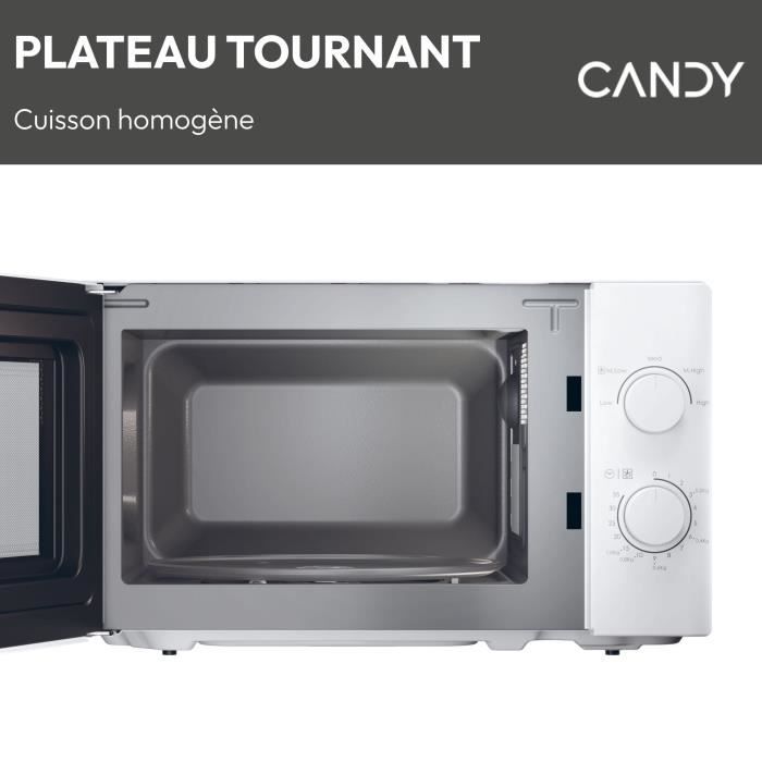 CANDY CMW20SMW Microwave Oven - 20 L - 700W - Mechanical Door - 5 Power Levels - White