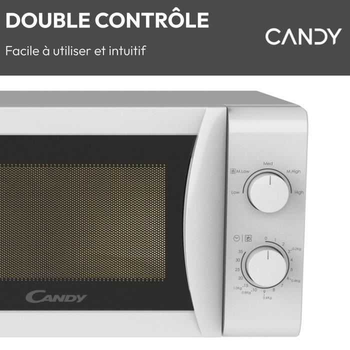 CANDY CMW20SMW Microwave Oven - 20 L - 700W - Mechanical Door - 5 Power Levels - White