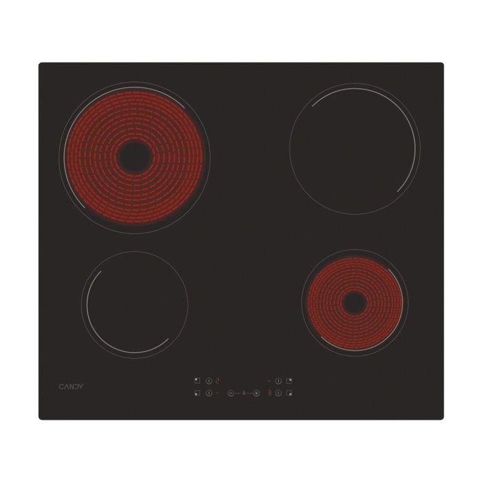 CANDY CH64CCB Ceramic Hob - 4 Burners - 59 cm Wide - Black