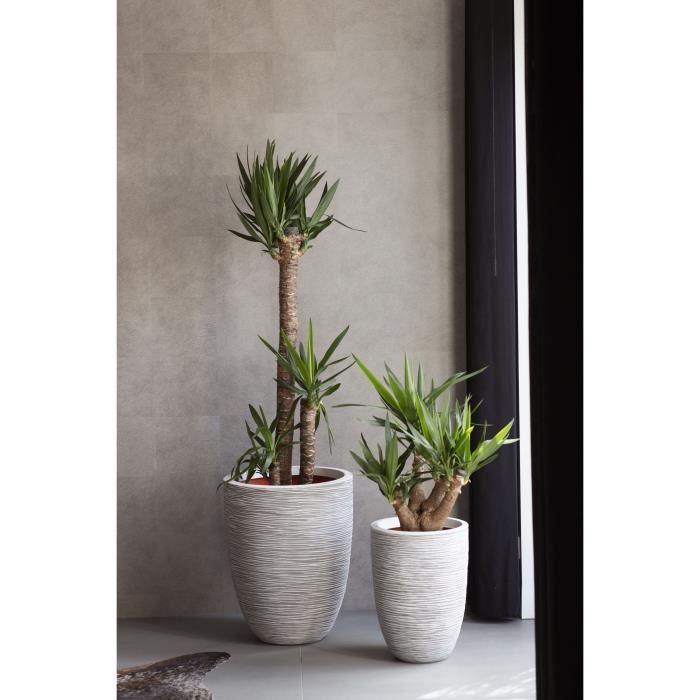 CAPI EUROPE Flower Pot NATURE RIB - 36 x 47 cm - Ivory