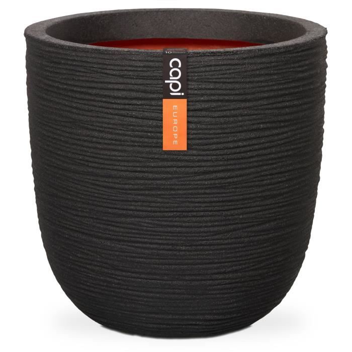 CAPI EUROPE Flower Pot RIB NL - 43 x 41 cm - Black
