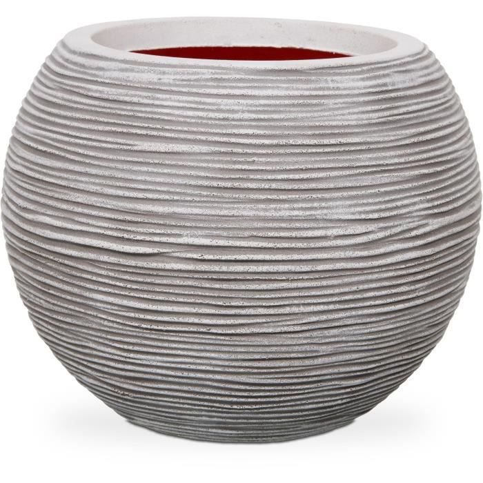 CAPI EUROPE Vase RIB NL - Ivory - 40 x 32 cm - Plastic