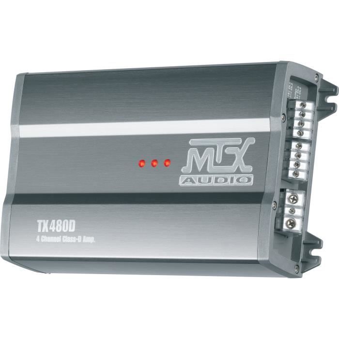 MTX TX480D 12V 4 Channel Class-D Amplifier 4x80W RMS Aluminum
