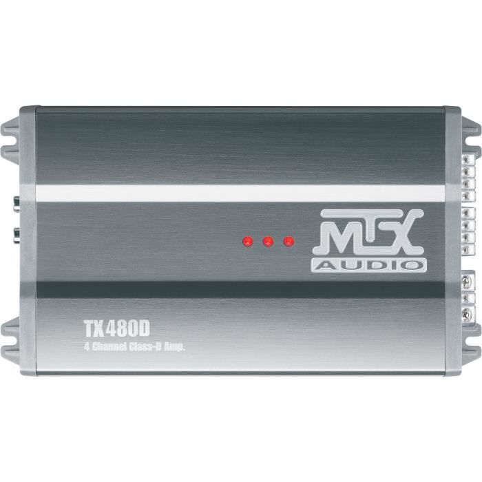 MTX TX480D 12V 4 Channel Class-D Amplifier 4x80W RMS Aluminum