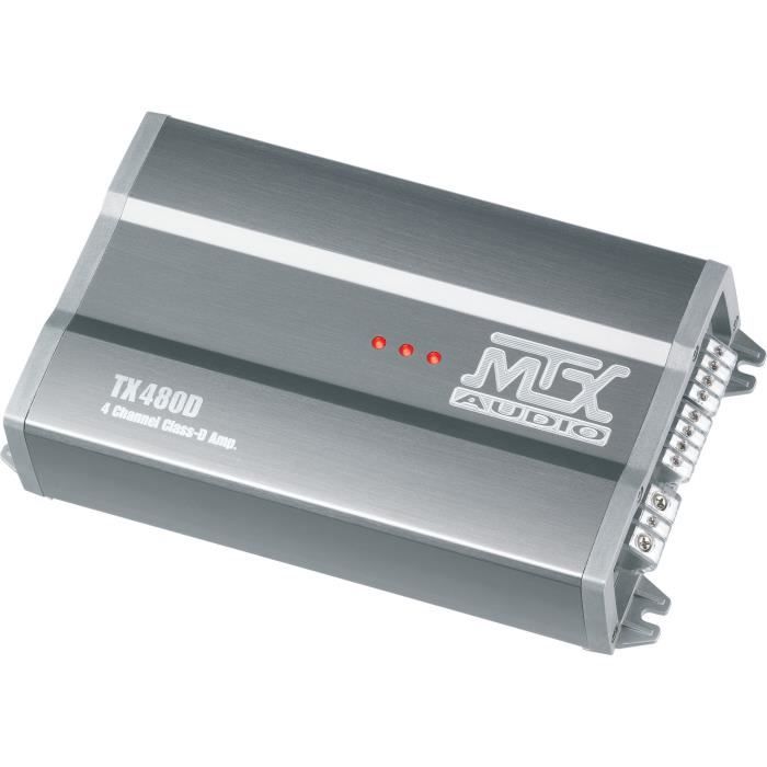 MTX TX480D 12V 4 Channel Class-D Amplifier 4x80W RMS Aluminum