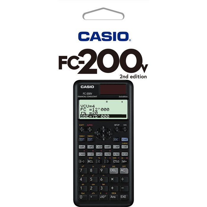 Casio FC-200V Scientific Calculator - 4-Line Display - Solar Powered