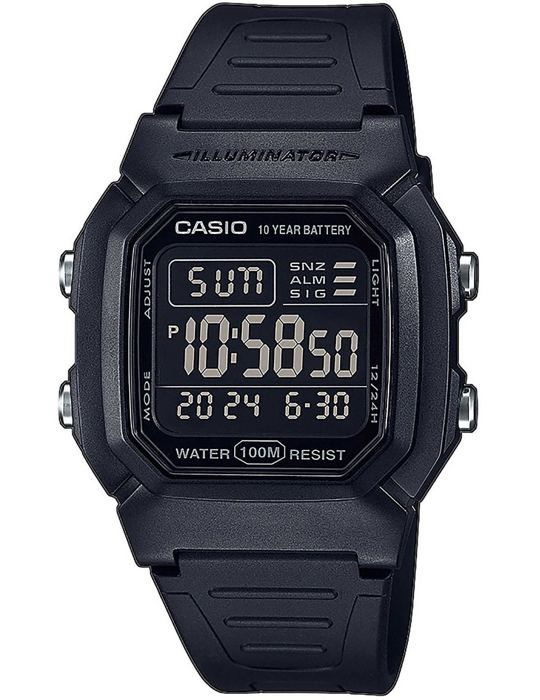CASIO W-800H-1BVES Watch 36 mm Black Plastic Water Resistant 10 Bar