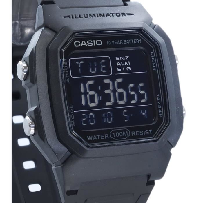 CASIO W-800H-1BVES Watch 36 mm Black Plastic Water Resistant 10 Bar