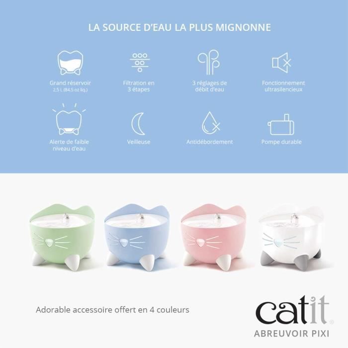 CAT IT Automatic Cat Water Fountain - 2.5 L - Blue