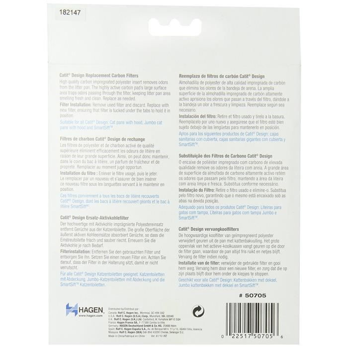 Catit Refill Pack of 2 Carbon Filters for Toilet Bowl