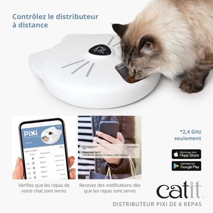 CATIT PIXI SMART Connected Cat Feeder - 6 x 170 ml - LCD Touchscreen