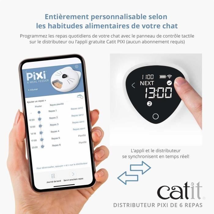 CATIT PIXI SMART Connected Cat Feeder - 6 x 170 ml - LCD Touchscreen