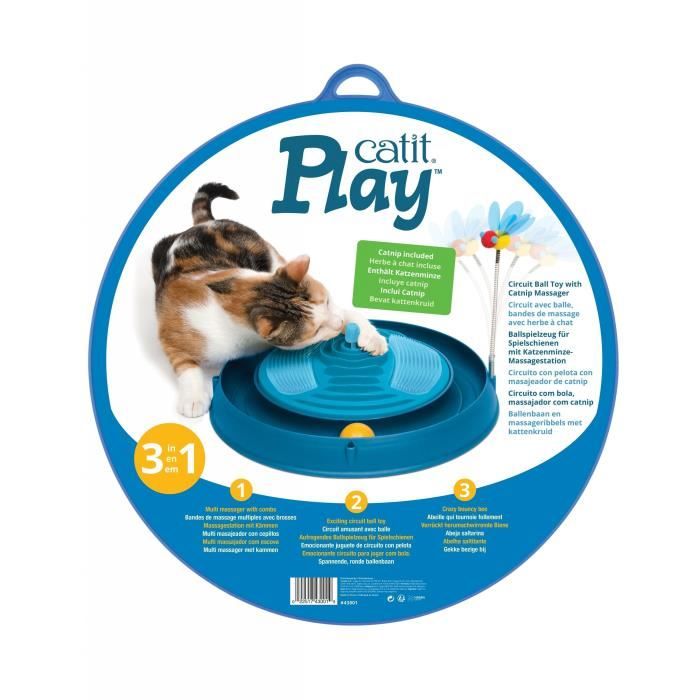 CATIT Circuit with Ball and Catnip - Multiple Massage Strips - Spring-Loaded Bee