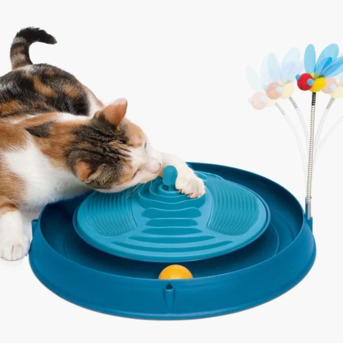 CATIT Circuit with Ball and Catnip - Multiple Massage Strips - Spring-Loaded Bee