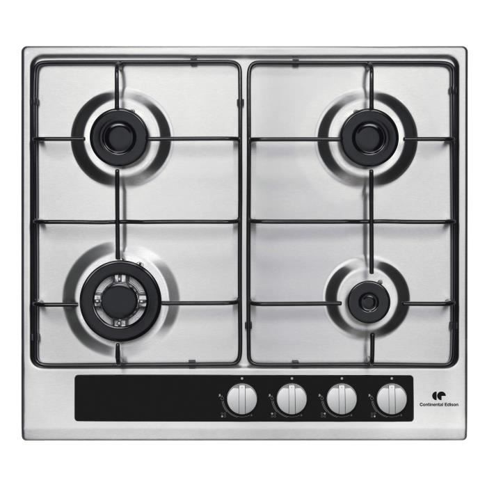CONTINENTAL EDISON Gas Hob - 4 Burners with Stainless Steel Triple Crown Burner 4-burner