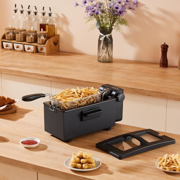 CONTINENTAL EDISON Deep Fryer - 2000 W - 3 L - Black - CEFR3BLK