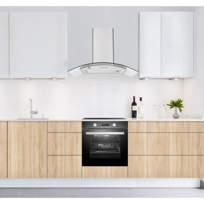 CONTINENTAL EDISON Decorative Cooker Hood - CEH60GS2 - 60 x 47 x 50/84 cm - Stainless Steel/ Glass