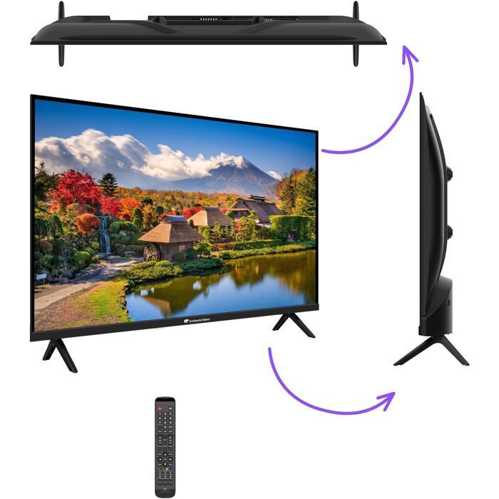 CONTINENTAL EDISON - LED TV 32" (81 cm) - HD - 2xHDMI - 2xUSB - Black - CELED32HD25B6
