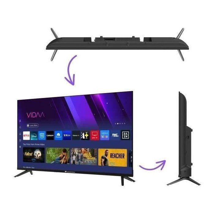 CONTINENTAL EDISON - LED TV 40" (101 cm) - FHD - SMART VIDAA - 3xHDMI - 2xUSB - Black - CELED40SVFHD25B6