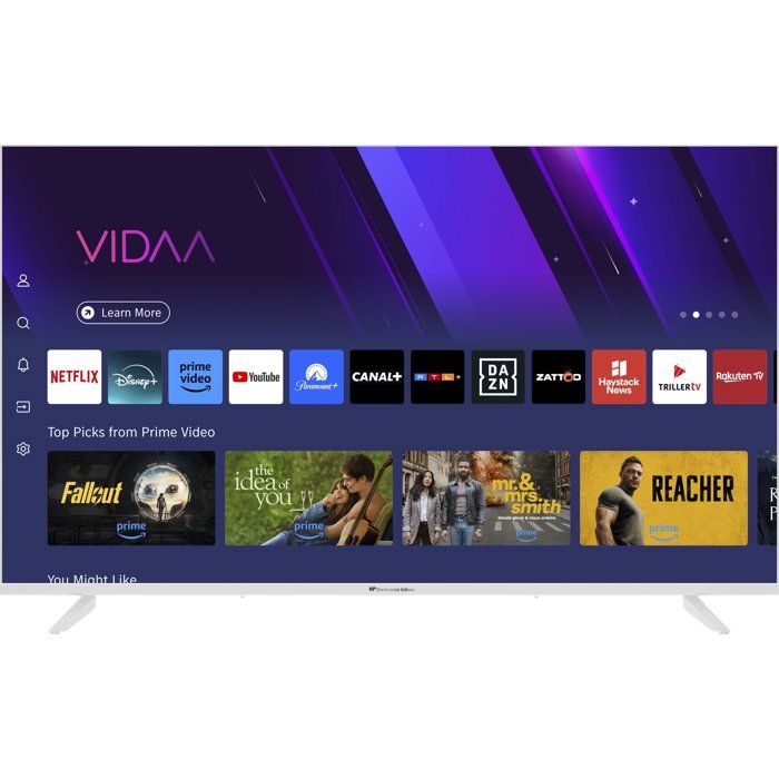 CONTINENTAL EDISON CELED43SVQLB26B7 - LED UHD QLED TV 43 inch (108 cm) - 3x HDMI, 2x USB - White 3xHDMI 2xUSB