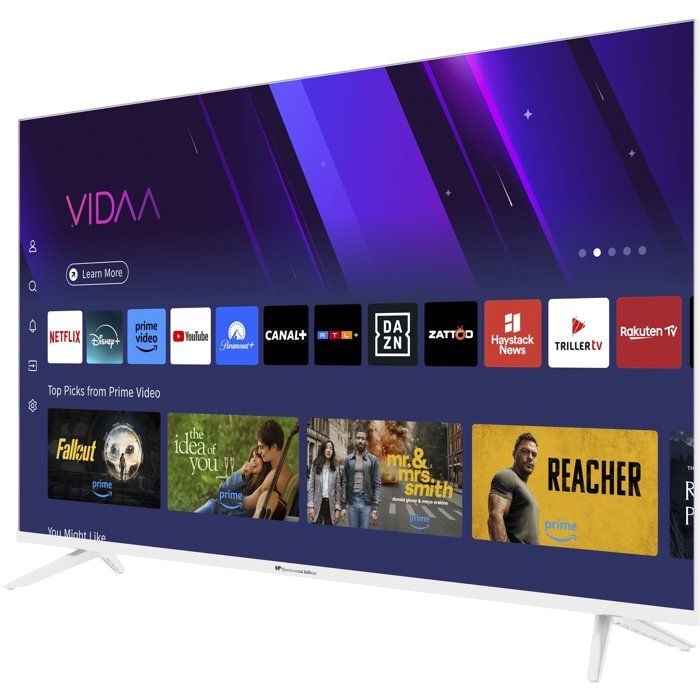 CONTINENTAL EDISON CELED43SVQLB26B7 - LED UHD QLED TV 43 inch (108 cm) - 3x HDMI, 2x USB - White 3xHDMI 2xUSB