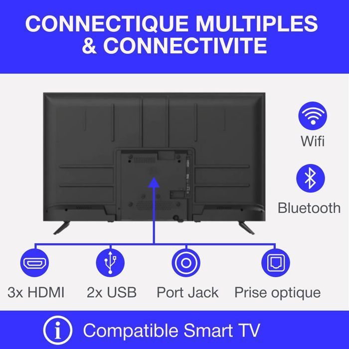 CONTINENTAL EDISON QLED TV - CELED43SVQLD25B6 - 43" (109 cm) - UHD 4K - SMART VIDAA 3xHDMI 2xUSB