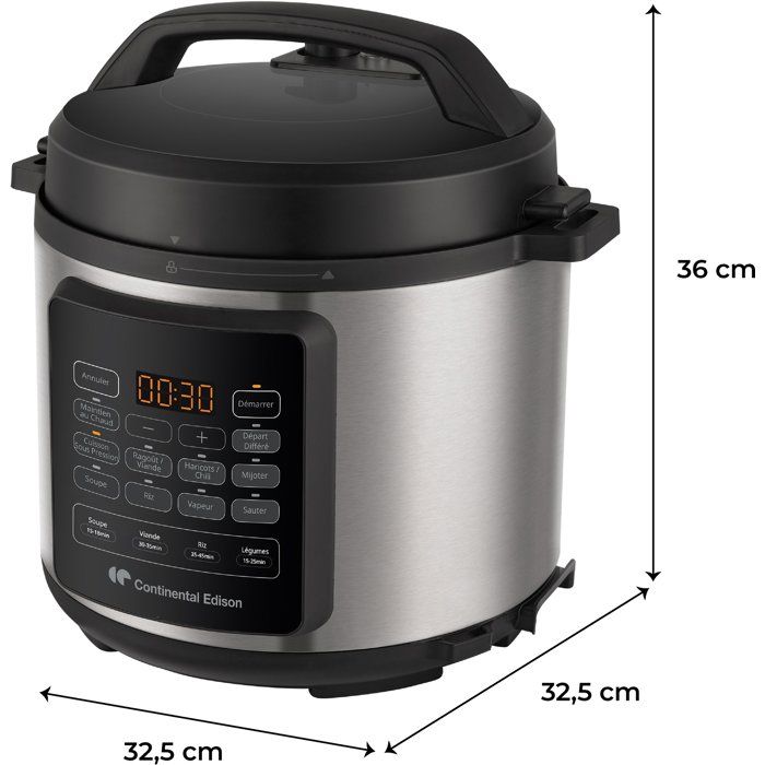CONTINENTAL EDISON CEMCSP10006L - Multi-cooker Pressure Cooker - 6 L - 1000W