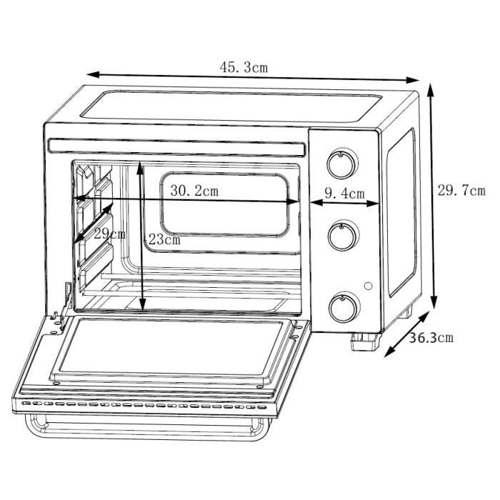 CONTINENTAL EDISON Mini Electric Oven - CEMF22B - 22 L - Black - 1300W - Natural Convection