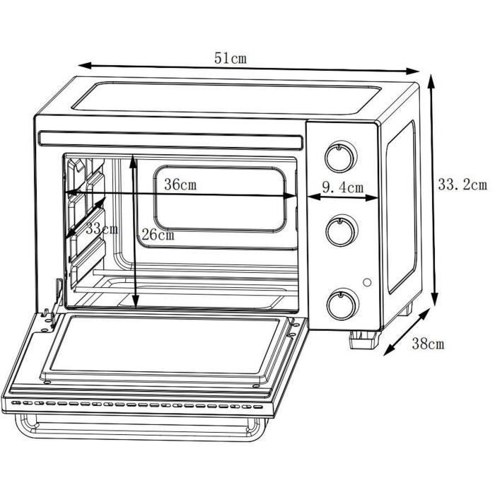CONTINENTAL EDISON Mini Oven - 35 L - 1500W - Rotisserie, Natural Convection - CEMF35B4