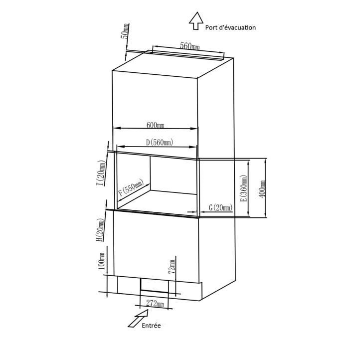 CONTINENTAL EDISON CEMO20EBM2 Built-in Microwave - Black - 1280 W - 20 L W59.5 D35.3