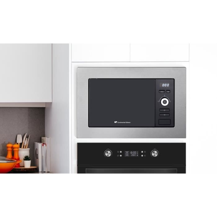CONTINENTAL EDISON MO20IXES Built-in Microwave Oven - Black and Stainless Steel - 20 L W59.5 D34.5