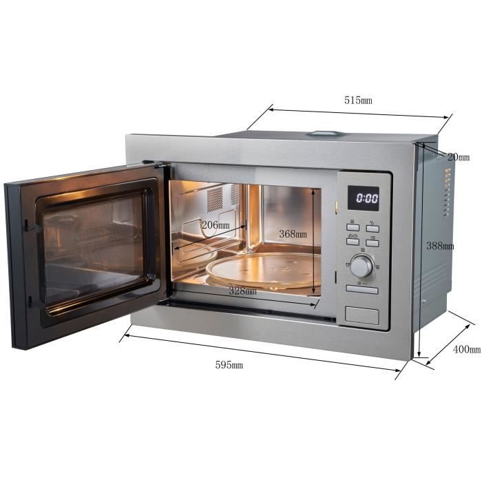 CONTINENTAL EDISON CEMO25GE2 Built-in Microwave Grill - 25 L - Silver W59.5 D40