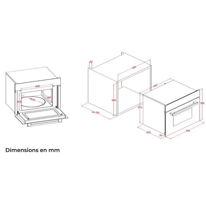 CONTINENTAL EDISON Built-in Microwave CEMO34CEB3 - 1450W - 34 L - Black